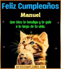 GIF Feliz Cumpleaños te guíe en tu vida Manuel